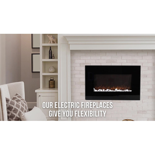 Orren Ellis Rawlings 36'' W Surface Wall Mounted Electric Fireplace